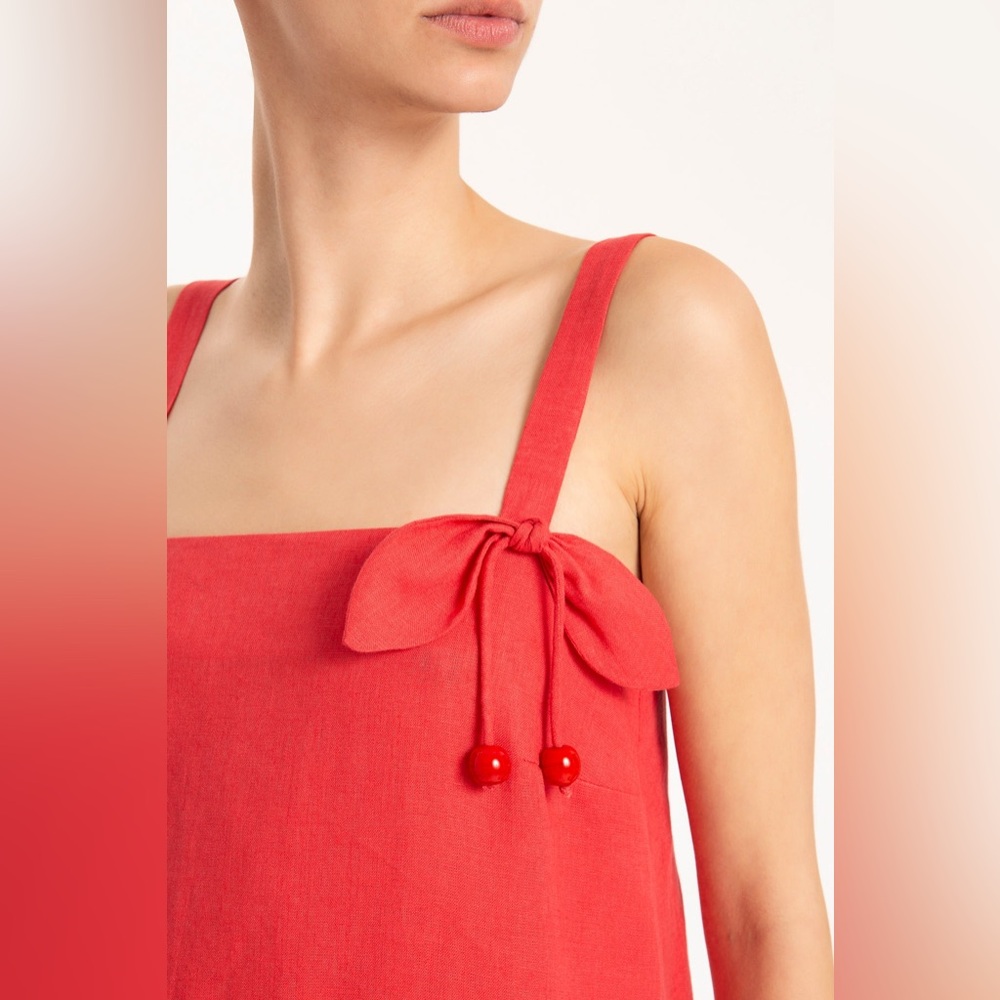 Adriana Degreas Cherry Bomb Red Solid Long Dress with Straps Size L - Picture 3 of 16